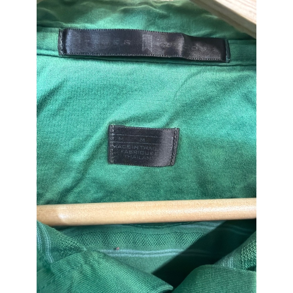Nike Tiger Woods Collection Mens Green Striped Short Sleeve Golf Polo Shirt M - Picture 2 of 4